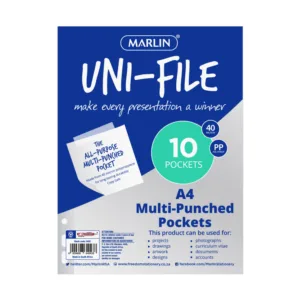 MARLIN UNI-FILE FILING POCKET A4 40mic (1x10)