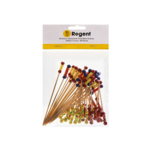 REGENT BAMBOO PICKS WITH BEAD & BRAID MIX 70/120mm (1x48)