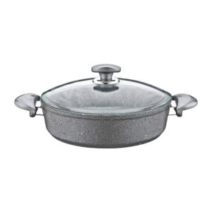 OMS LOW CASSEROLE GRANITE NON-STICK 24cm GREY (TBD)