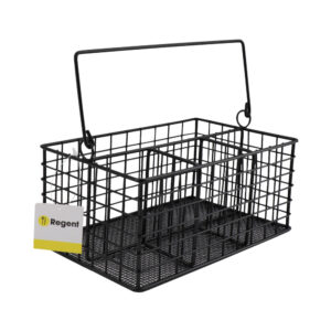 REGENT BLACK CUTLERY CADDY WITH HANDLE 230x145x100mm