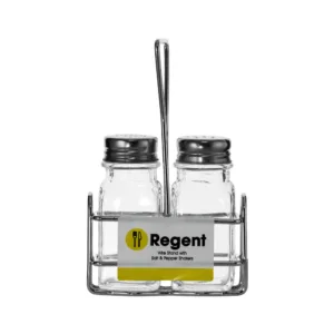 REGENT CLEOPATRA SALT & PEPPER SHAKERS WITH CADDY 70ml