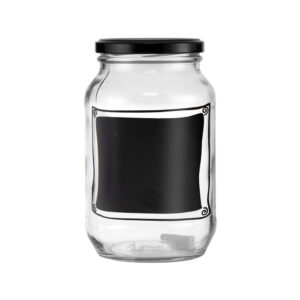 REGENT GLASS JAR WITH CHALKBOARD LABEL 1L