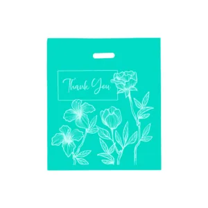 BOUTIQUE BAG HD TURQ. THANK YOU PRINT