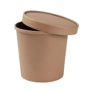 H-SELECT ICE CREAM TUB & LID KRAFT