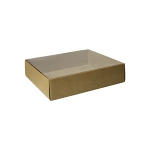 KRAFT BOX WITH PVC LID 210x190x53mm