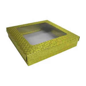 PVC BISC BOX 19x19x5CM GOLD/YELLOW