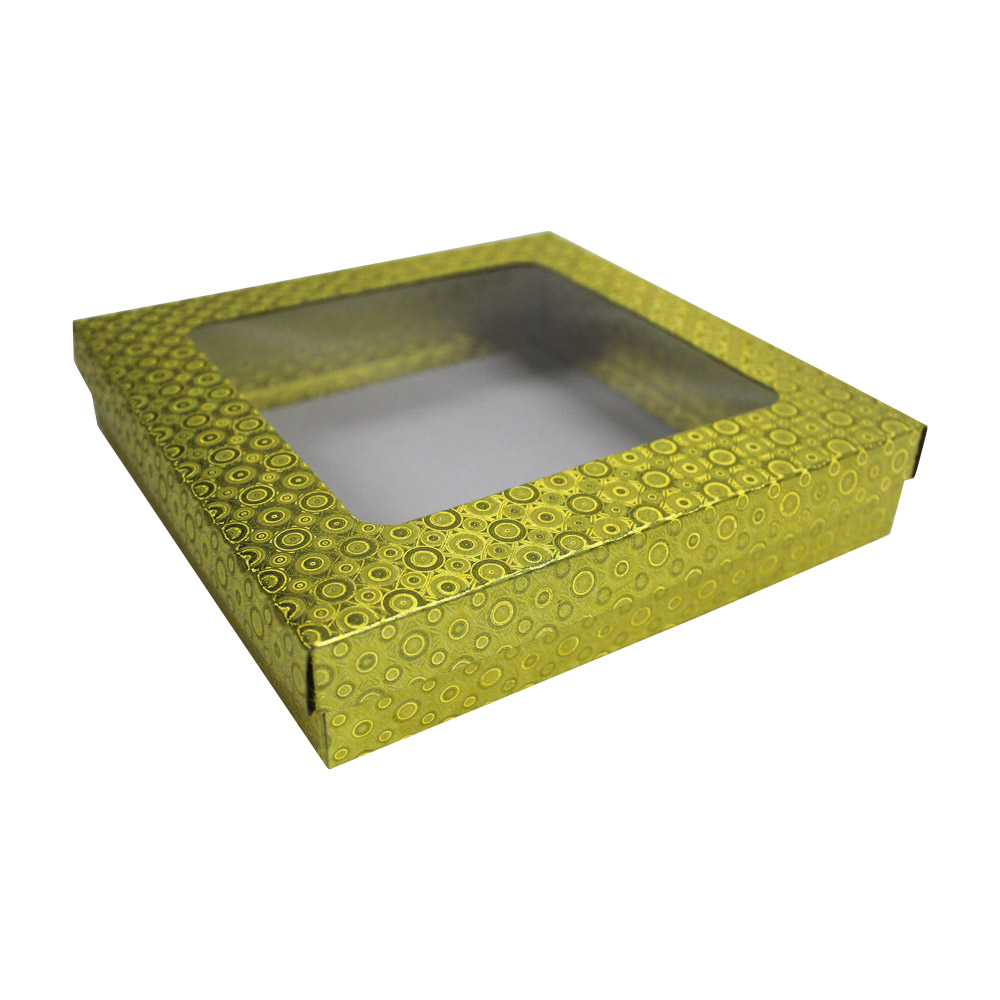 PVC BISC BOX 19x19x5CM GOLD/YELLOW
