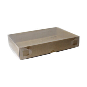 SAMOSA BOX KRAFT WITH PVC LID 278x208x50mm
