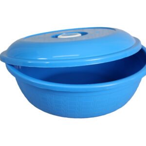 PLASTIC ROUND DESIGNER BOWL WITH LID 11lt 34cm(TBD)