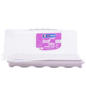 NU WARE LOAF CAKE / BREAD STORER PLASTIC GREY / WHITE