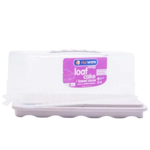 NU WARE LOAF CAKE / BREAD STORER PLASTIC GREY / WHITE