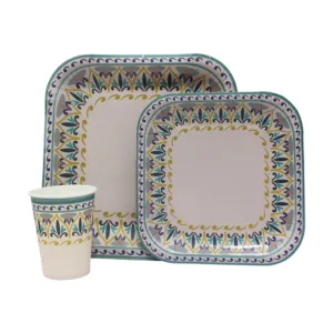 DISPOSABLE DINNER SET 60PC MOROCCAN BLOOM (G)