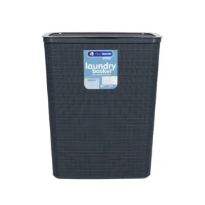 NU WARE LAUNDRY BASKET 25L ECO-HESSIAN DESIGN GREY / WHITE