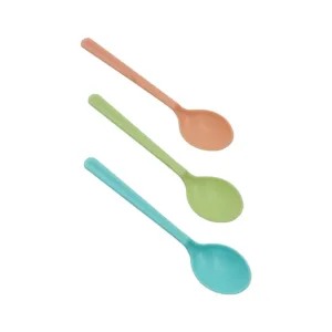 PLASTIC TEASPOON 14CM ASSORTED PASTEL COLOURS (1x12)