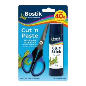 BOSTIK CUT 'N PASTE SCISSORS & 40G GLUE STICK (B/P)