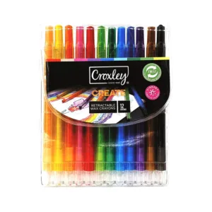 CROXLEY CREATE WAX CRAYON RETRACTABLE 12PC 18mm