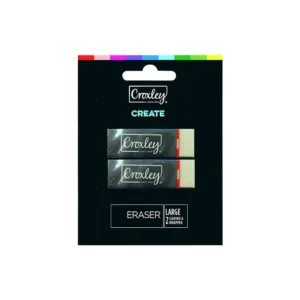 PACK (2) CROXLEY ERASERS LARGE CARDED