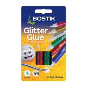 BOSTIK ART & CRAFT GLITTER GLUE? 6x10.5ml
