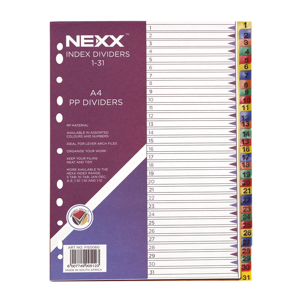 INDEX DIVIDERS A4 (1-31)