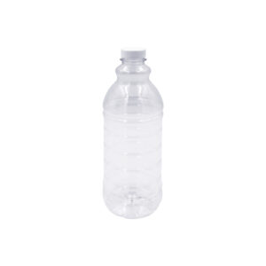 PET JUICE BOTTLE RIBBED ROUND CLEAR 1.5L WITH LID