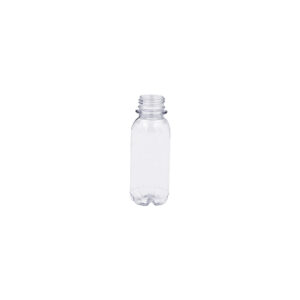 CLEAR PLASTIC SHORT NECK ROUND BOTTLE WITH LID 100ml (1x300)
