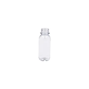 CLEAR PLASTIC SHORT NECK ROUND BOTTLE WITH LID 100ml (1x300)