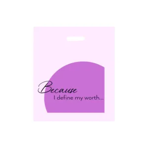 BOUTIQUE BAG HD PINK "BECAUSE I" PRINT 350x400x40mic (1x100)