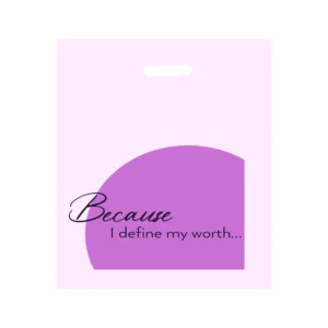 BOUTIQUE BAG HD PINK "BECAUSE I" PRINT 400x500x45mic (5x100)