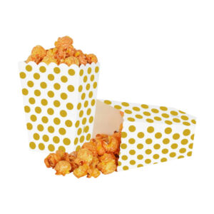 POPCORN BOX PRTD GOLD DOTS 7bx16h (TBD)