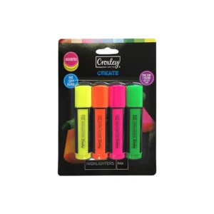 CROXLEY HIGHLIGHTERS ASSORTED COLOURS (1x4)