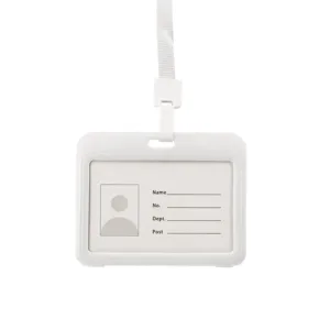 ID CARD HOLDER WITH LANYARD WHITE
