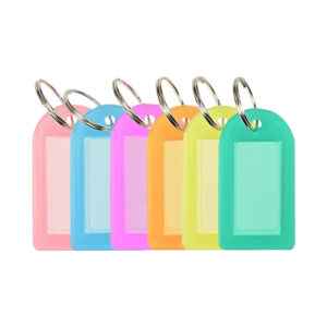 KEY TAG TRANSPARENT ASSORTED COLOURS 6PC