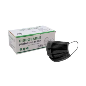 DISPOSABLE FACE MASK 3 PLY BLACK (1x50)