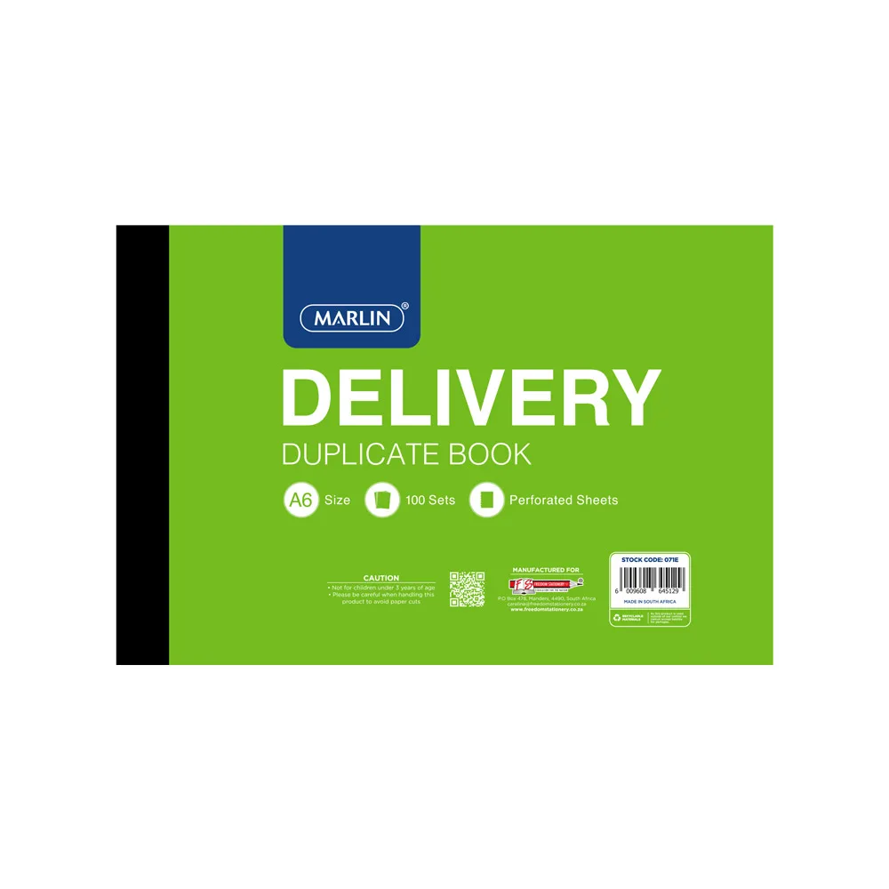 MARLIN DUPLICATE A6 DELIVERY BOOK