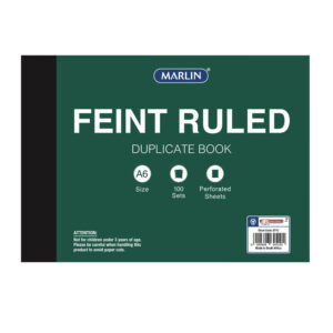 MARLIN DUPLICATE A6 FEINT RULED BOOK