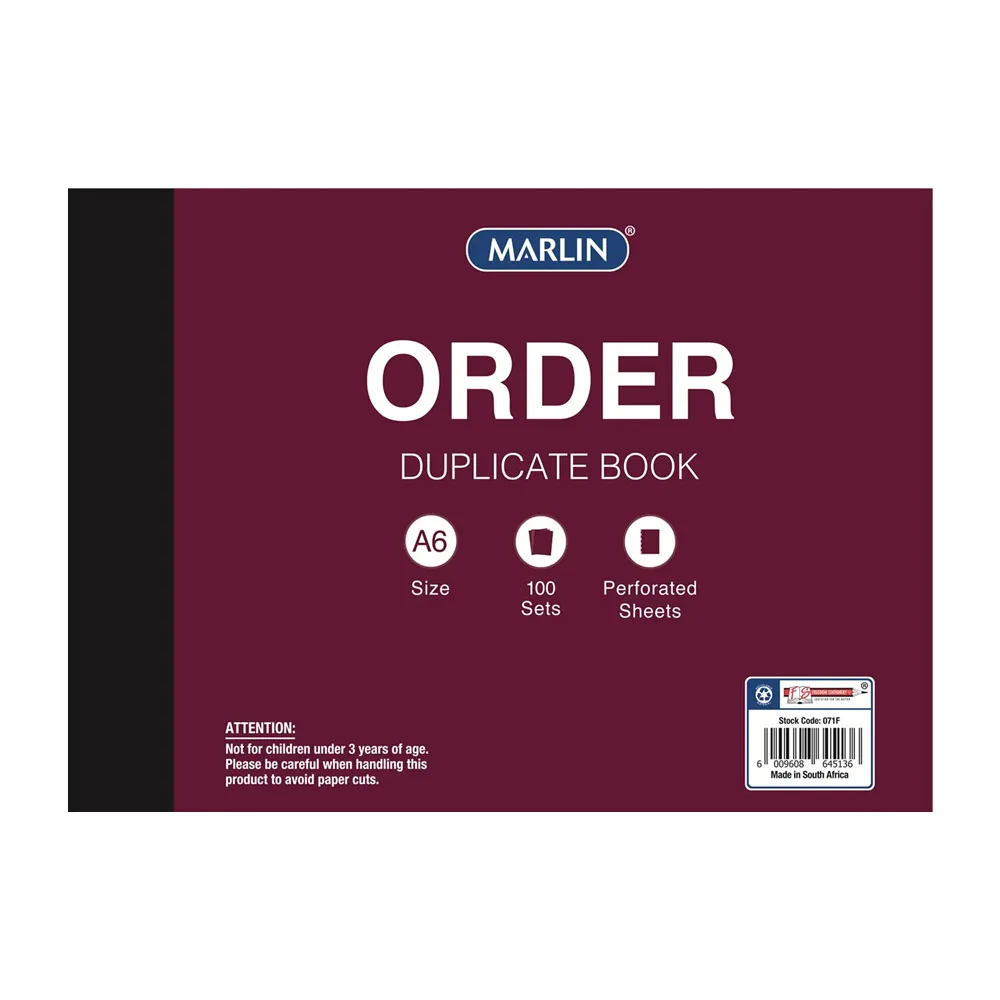 MARLIN DUPLICATE A6 ORDER BOOK