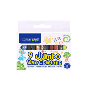 MARLIN KIDS JUMBO WAX CRAYONS 14mm 9's