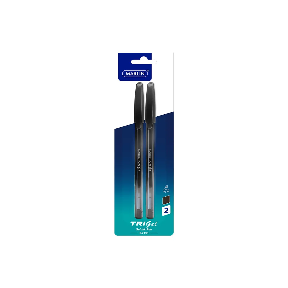 MARLIN TRI-GEL INK PEN BLACK (1x2)