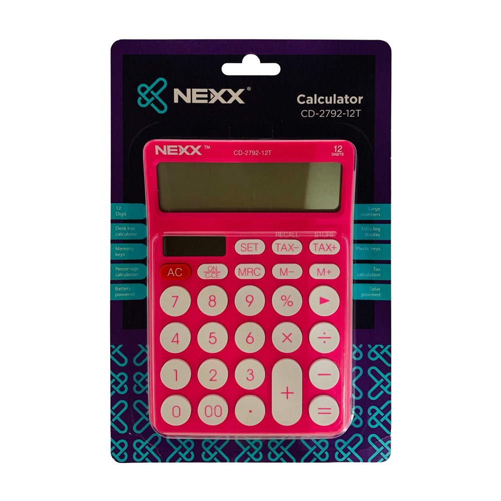 NEXX DESKTOP CALCULATOR 12 DIGIT PINK