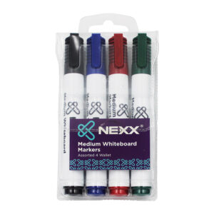 NEXX WHITEBOARD MARKER ASSORTED COLOURS (1x4)