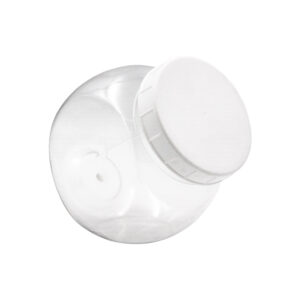 PET CLEAR ROUND JAR WITH WHITE LID 2kg