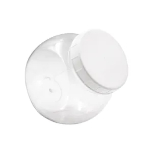 PET CLEAR ROUND JAR WITH WHITE LID 2kg