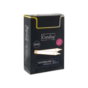 CROXLEY WHITEBOARD MARKER BLACK 2.5mm BULLET TIP (1x10)