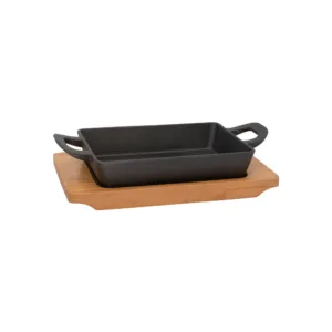 REGENT CAST IRON PAN ON WOODEN BOARD 218/158x110x32mm