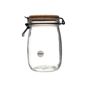 REGENT HERMETIC GLASS CANISTER WITH BAMBOO LID 1L