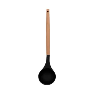 REGENT LADLE BLACK SILICONE WOODEN HANDLE 340mm