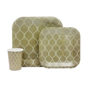 DISPOSABLE DINNER SET 60PC BEIGE WAVY (510)