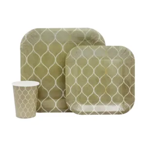 DISPOSABLE DINNER SET 60PC BEIGE WAVY (510)