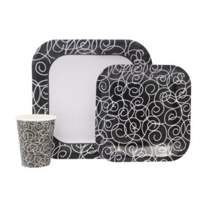 DISPOSABLE DINNER SET 60PC WHITE CIRCLES (513)