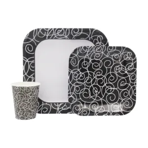 DISPOSABLE DINNER SET 60PC WHITE CIRCLES (513)